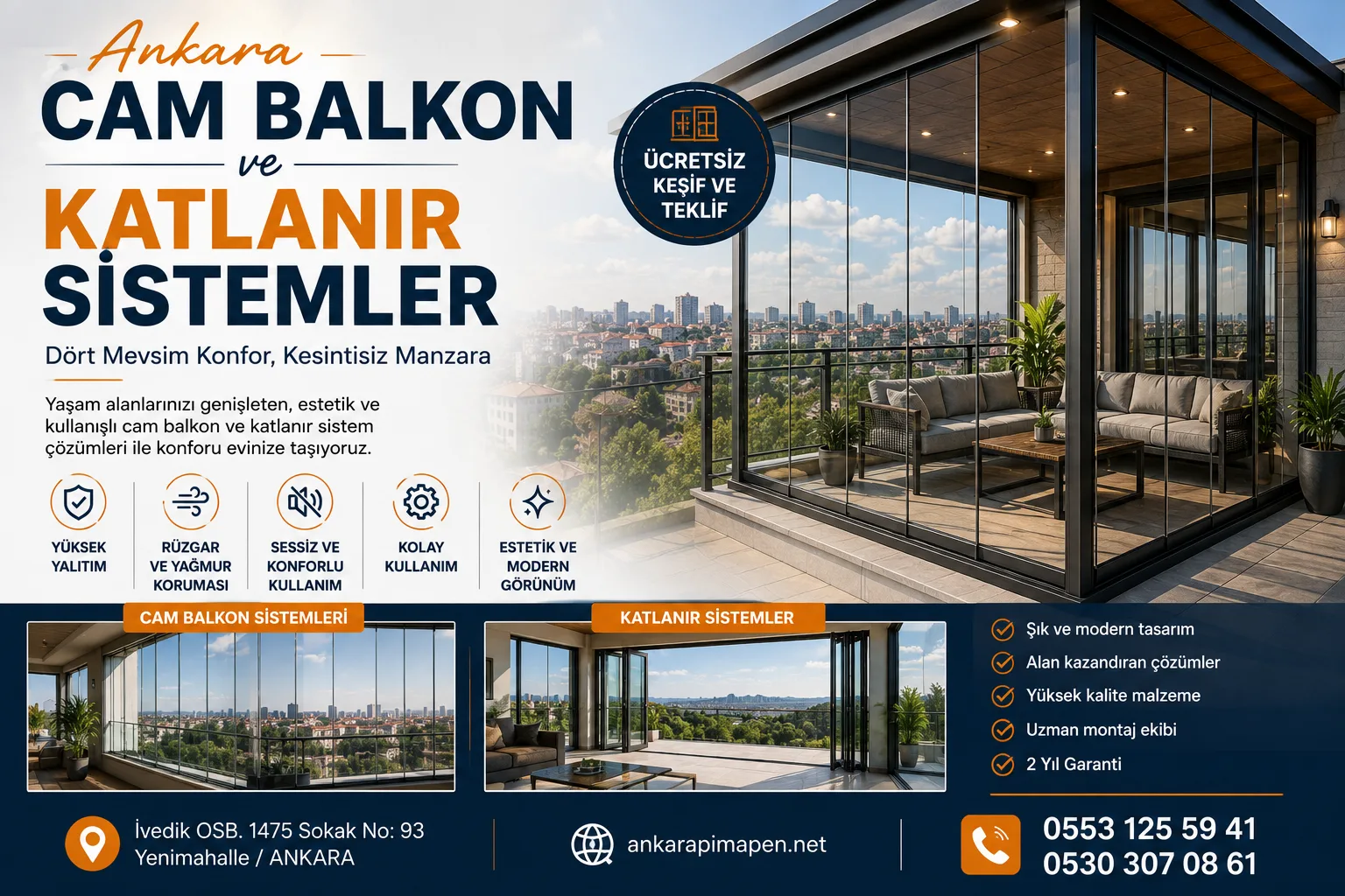 ankara cam balkon katlanır sistemler