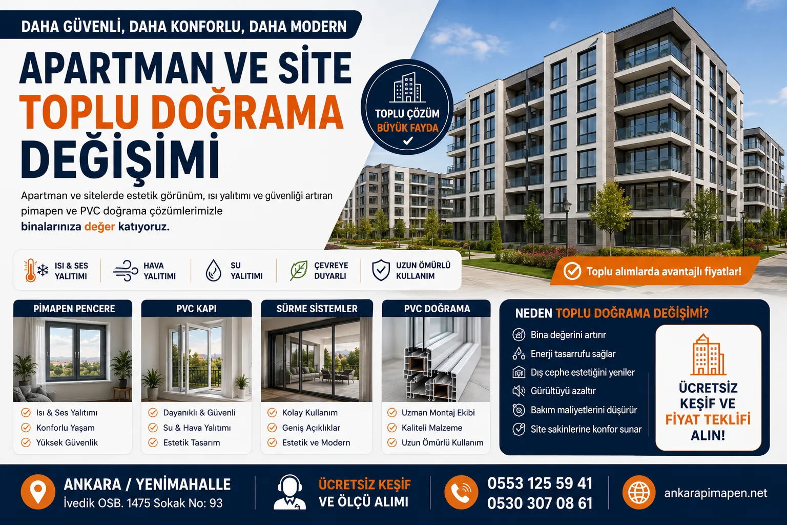 Apartman ve Site Toplu Doğrama Değişimi — Ankara