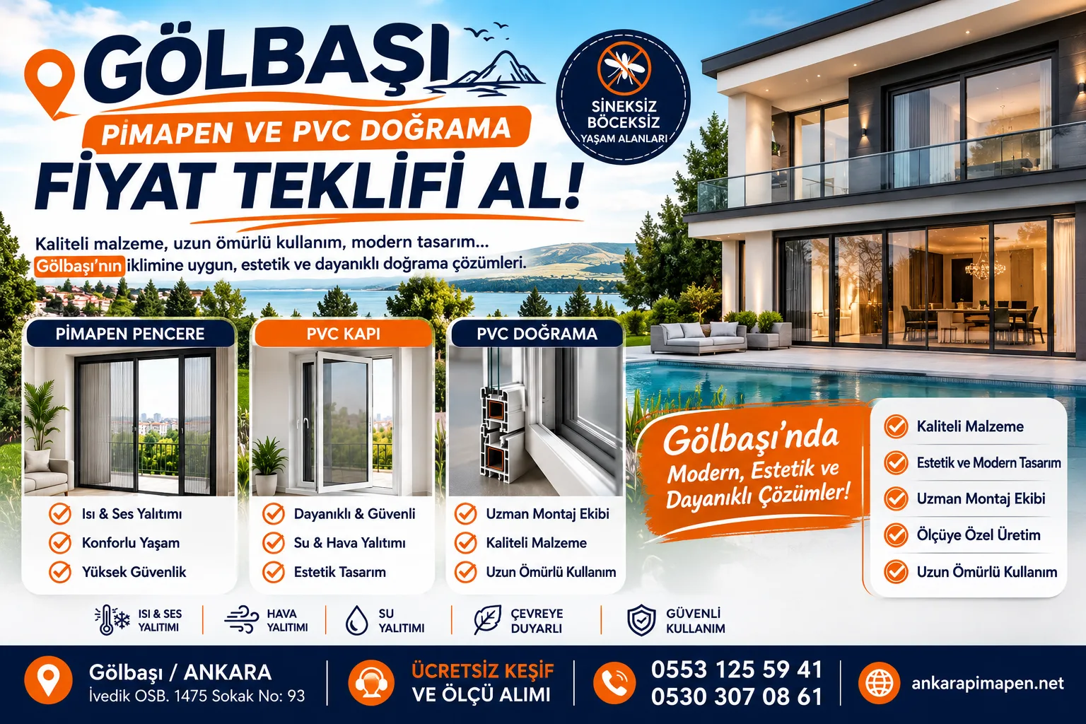 gölbaşı pencere pimapen fiyat özellikler