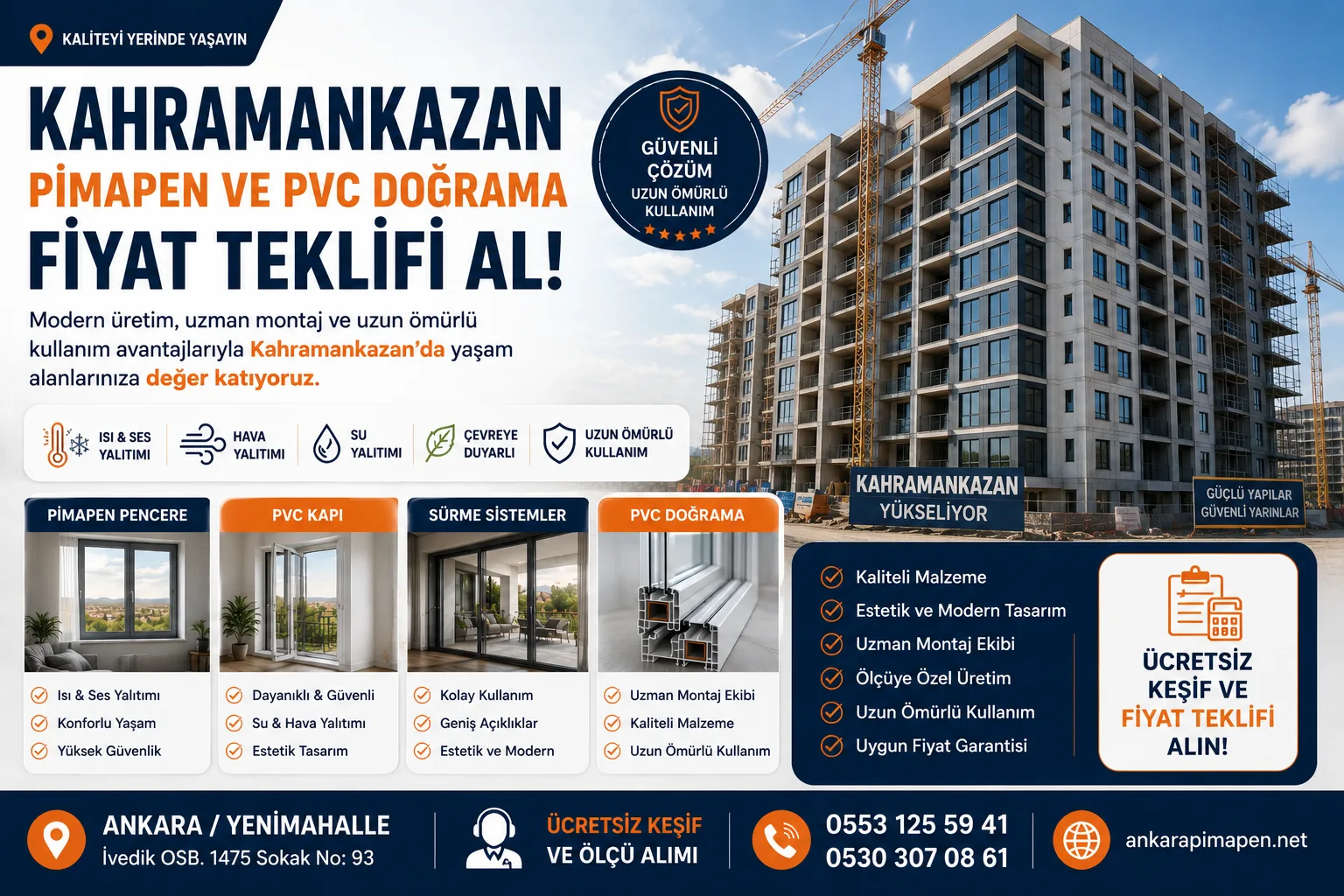kahramankazan pencere montaj fiyat teklif al