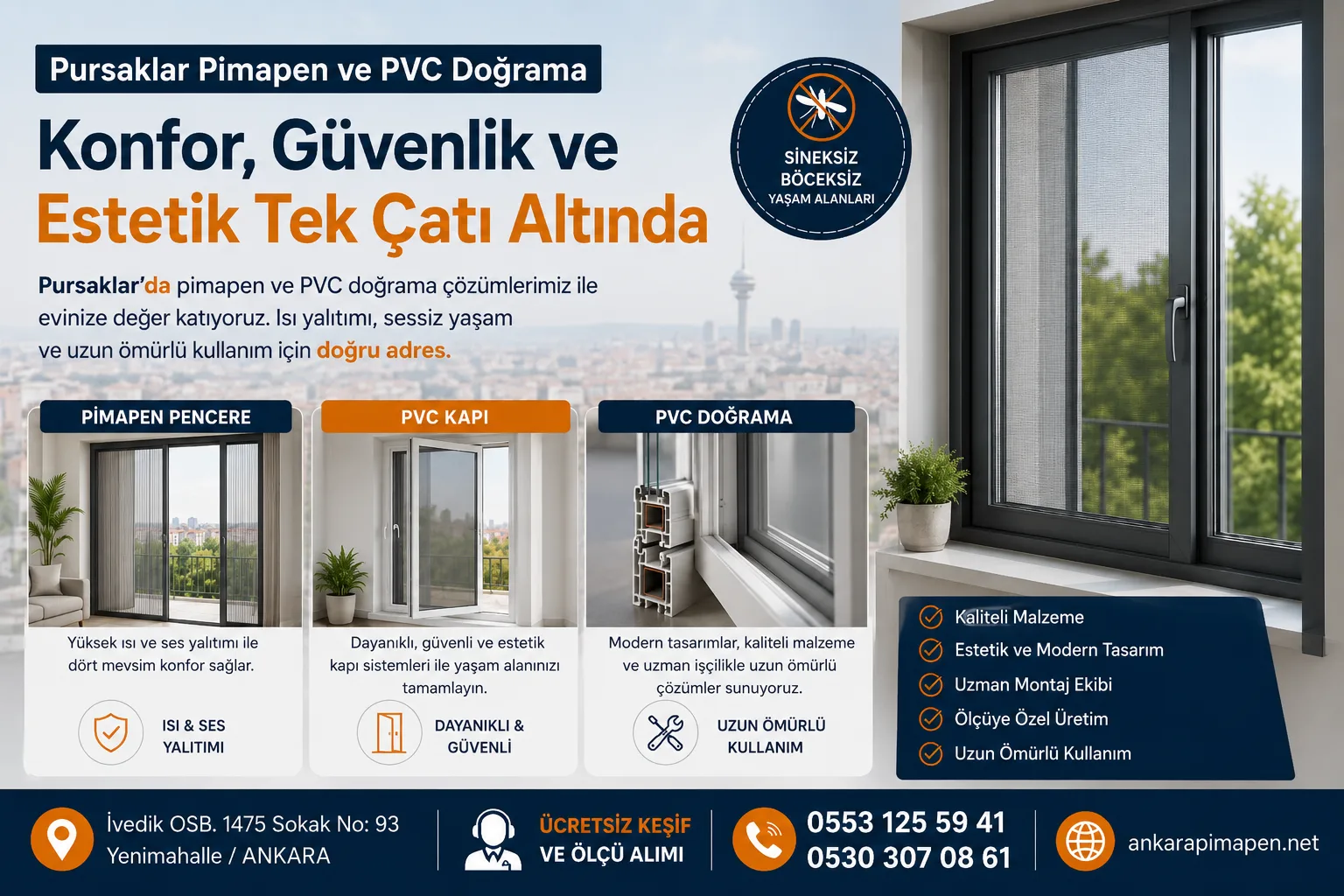 pursaklar pimapen ve pvc doğrama fiyat al