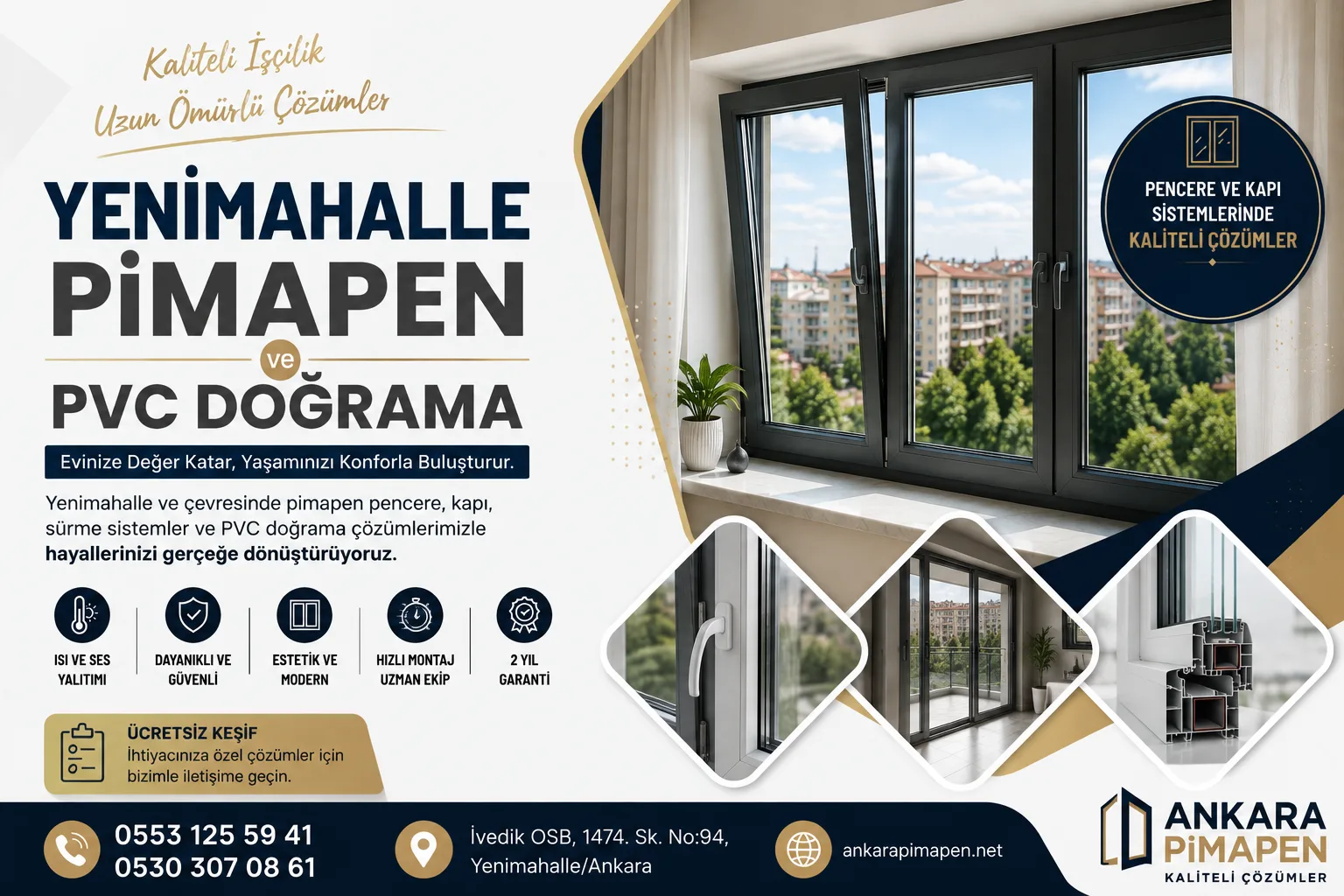 yenimahalle pimapen pencere pvc doğrama